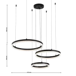 FL634-3 Lustra Circle Flitz BK+FR 3000K-6000K D815x500x1000  - img 3