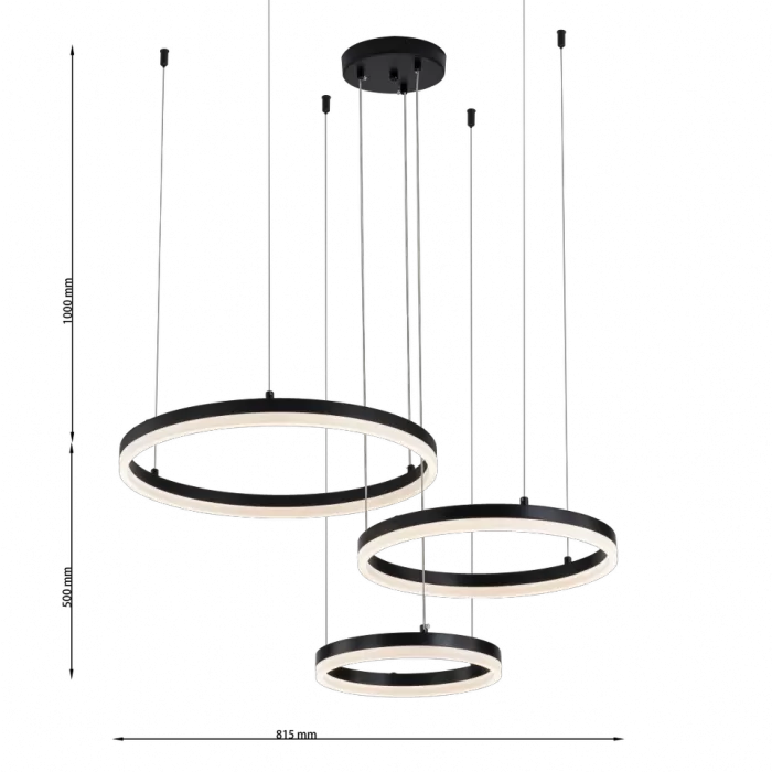FL634-3 Lustra Circle Flitz BK+FR 3000K-6000K D815x500x1000  - img 3