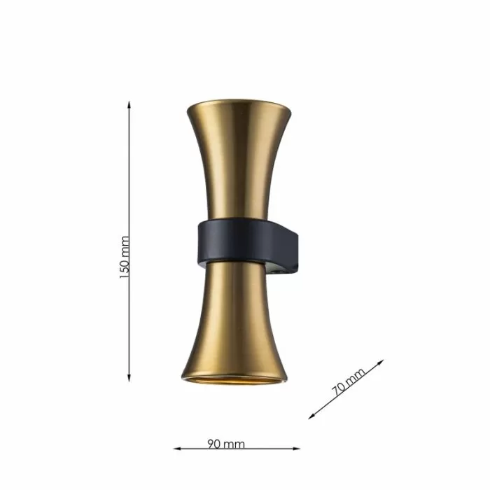 LP5248-2W Aplica Torin Lampardi 90*70*150MM/GU10*2 bk - img 3
