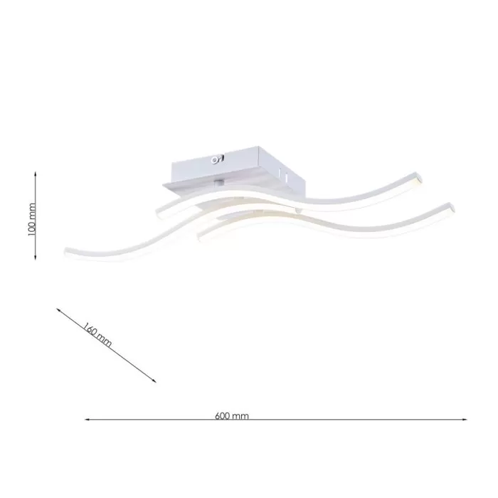 FL6006-C Lustra Wave WH Flitz 34.55W 600x160x100mm - img 3